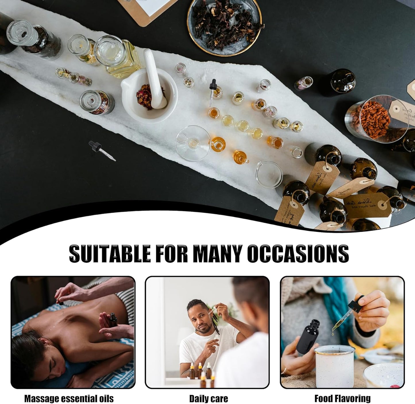 12 Pcs, 1oz Glass Dropper Bottle, Leakproof Tincture Bottles with Dropper, Green Reusable Eye Dropper Bottle, Preety Frosted Texture, for All Kinds of Liquids (Green-Frosted, 1oz-12pcs)