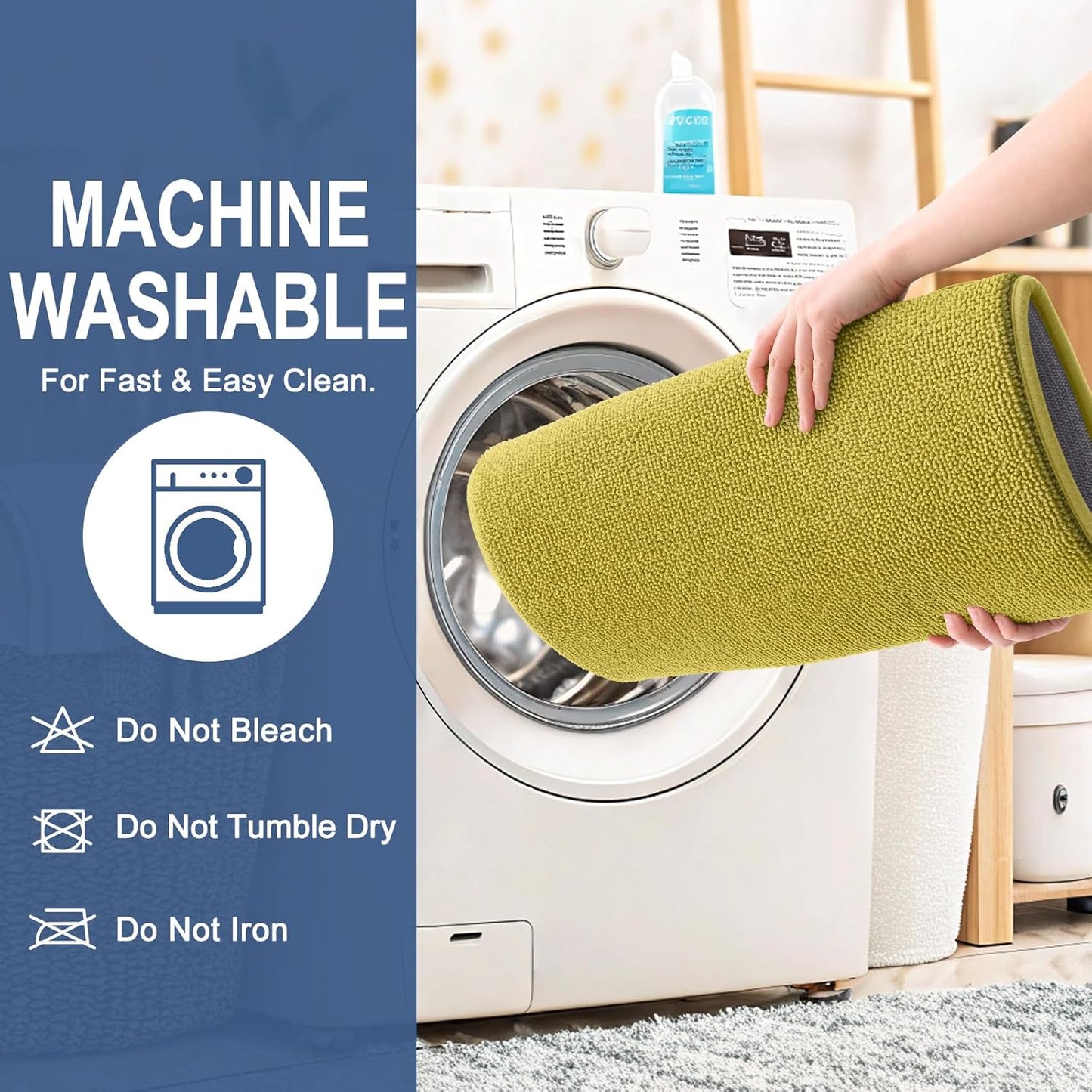 OLANLY Thick Memory Foam Bath Mat Rug 24x16, Extra Soft Absorbent Bathroom Rug, Quick Dry Bath Mat, Non-Slip, Machine Washable Carpet for Bathroom, Tub and Shower, Home Decor Accessories, Deep Mustard