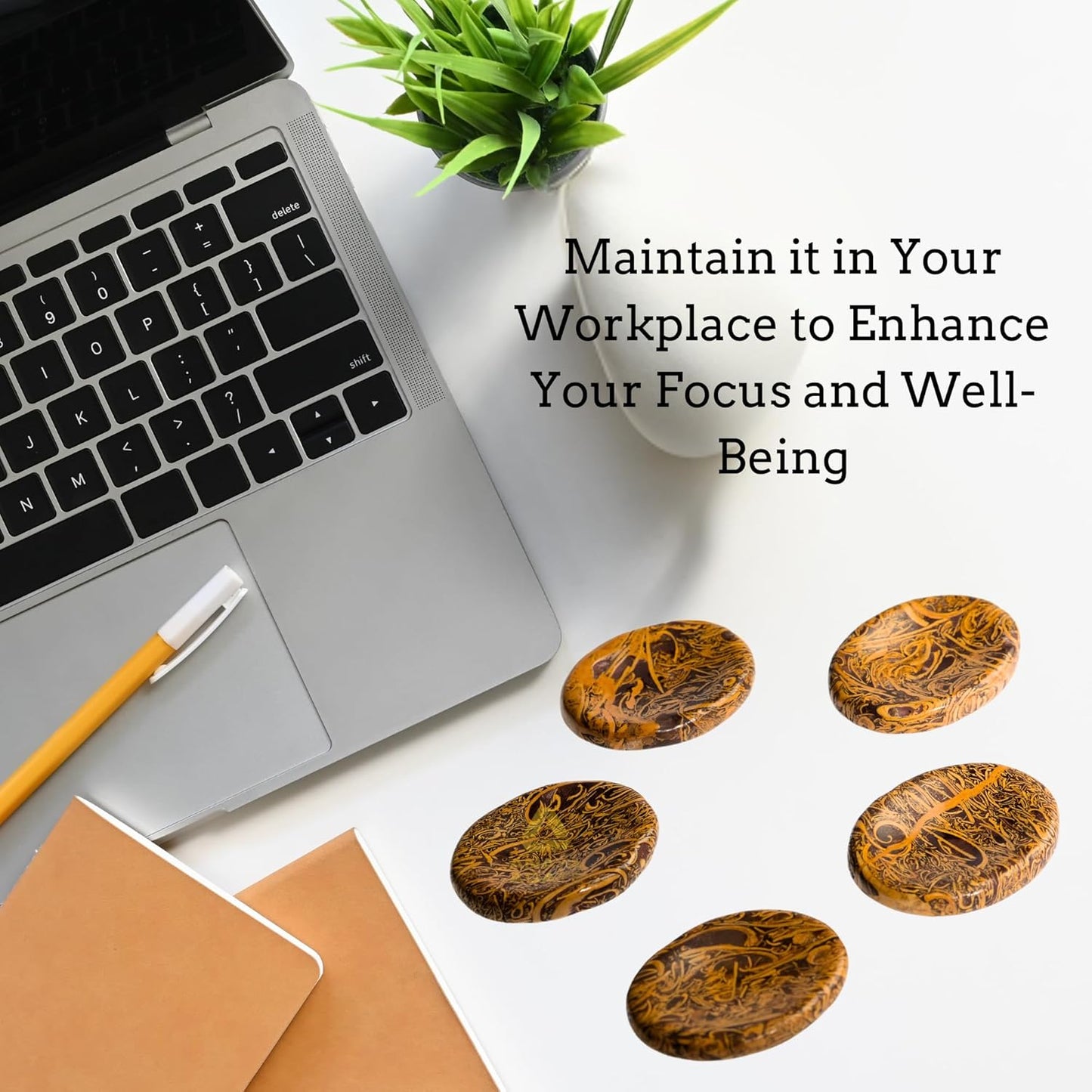 Mariam Jasper Worry Stones – Crystal Thumb Worry Stone for Anguish, Stress – Relaxing and Soothing Balance Stones for Meditation, Stress Relief – Healing Stones and Crystals for Men and Women