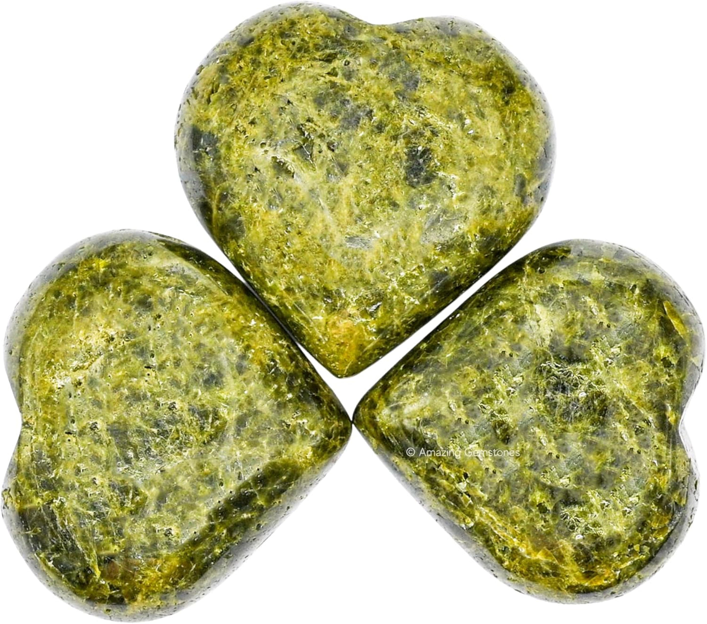 Amazing Gemstone Green Tourmaline in Matrix Crystal Heart Palm Stone - Pocket Massage Worry Stone for Natural Body Chakra Balancing, Reiki Healing and Crystal Grid