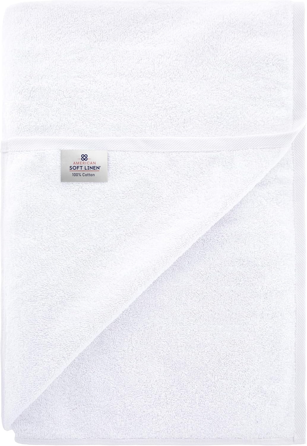 American Soft Linen Oversized Bath Sheet 40x80 Extra Large for Bathroom, 600 GSM 100% Cotton Turkish Jumbo Bathsheet Towels for Adults, White Bath Sheet