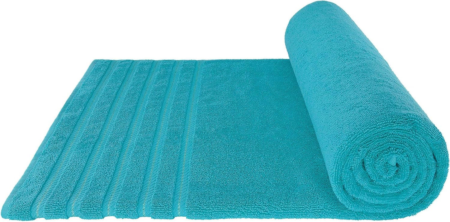American Soft Linen 35x70 Jumbo Large Bath Towels, 600 GSM 100% Cotton Turkish Bath Sheet, Oversized Luxury Bath Towels for Bathroom Beach and Pool, Aqua Blue