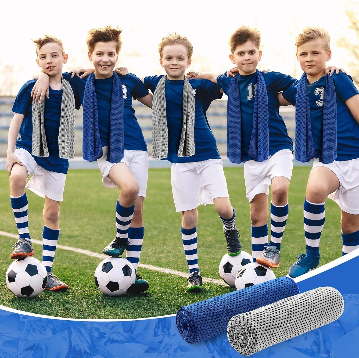 Hosuly 30 Pack Cooling Towels, 40"x12" Ice Breathable Soft Chilly Sweat Rag Microfiber Workout Rags for Gym Cooling Towels for Neck and Face for Yoga Golf Sport Running