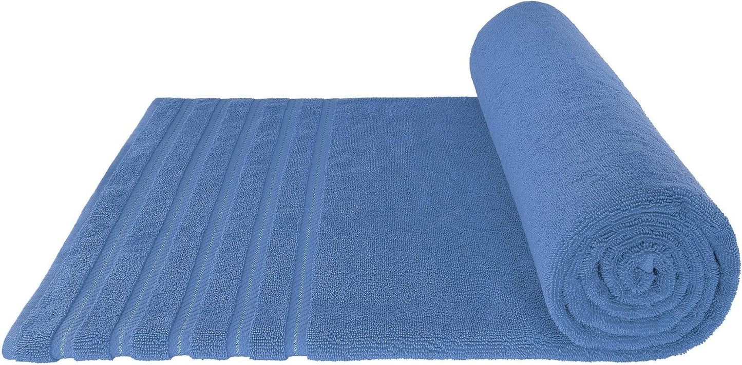 American Soft Linen 35x70 Jumbo Large Bath Towels, 600 GSM 100% Cotton Turkish Bath Sheet, Oversized Luxury Bath Towels for Bathroom Beach and Pool, Electric Blue