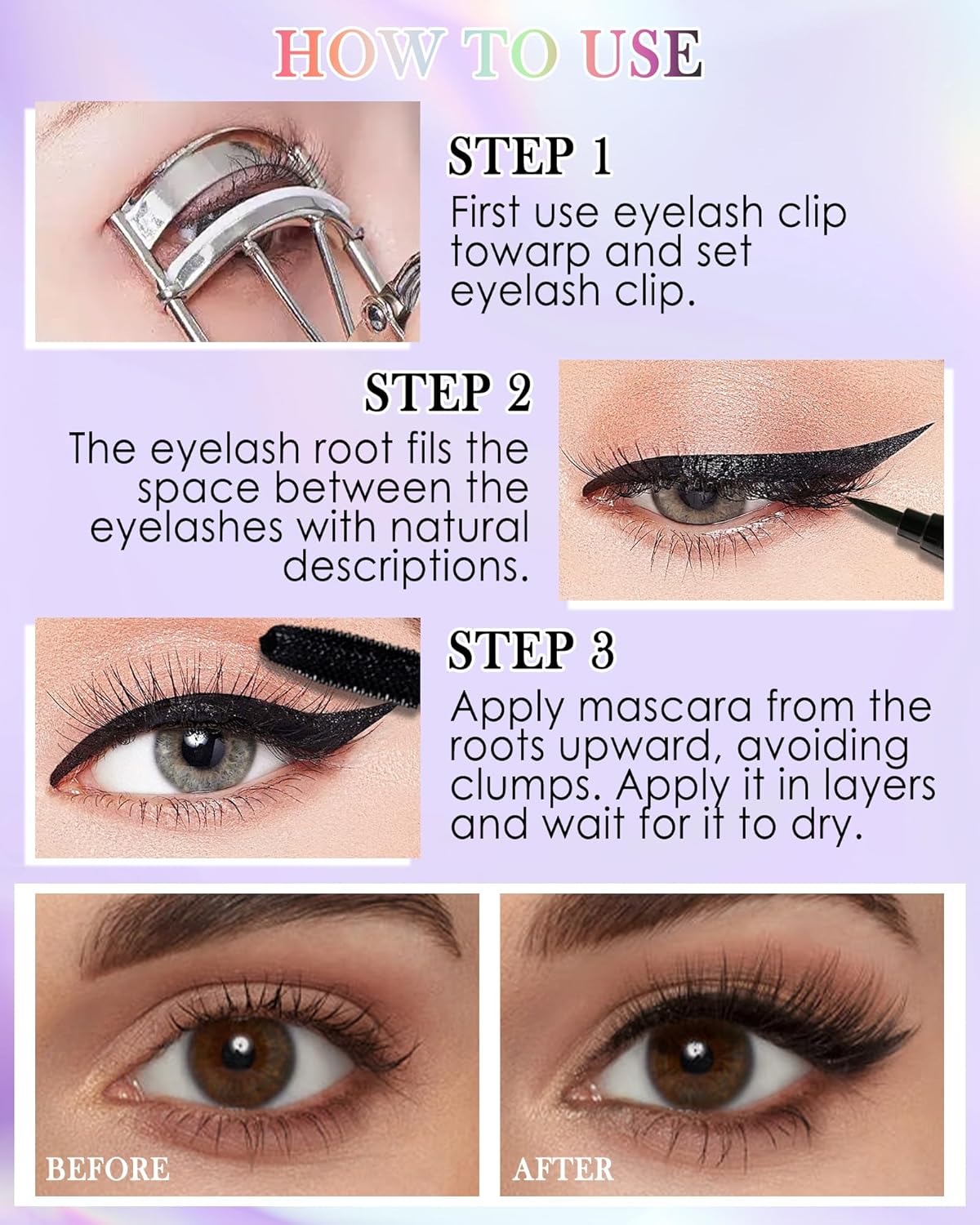 Burgundy Mascara Liquid Eyeliner Set,Update Longlasting Waterproof Color Eye Liner Pen, 5D Silk Fiber Colored Mascara Volume and Length,Halloween Party Stage Use Eye Makeup Gift Kit for Women Girl-08