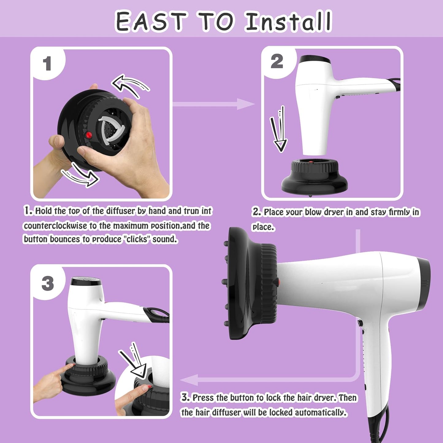 Universal Portable Blow Dryer Diffuser for Curly and Natural Wavy Hair, Hair Dryer Diffuser for Curly and Natural Wavy Hair (Light blue)