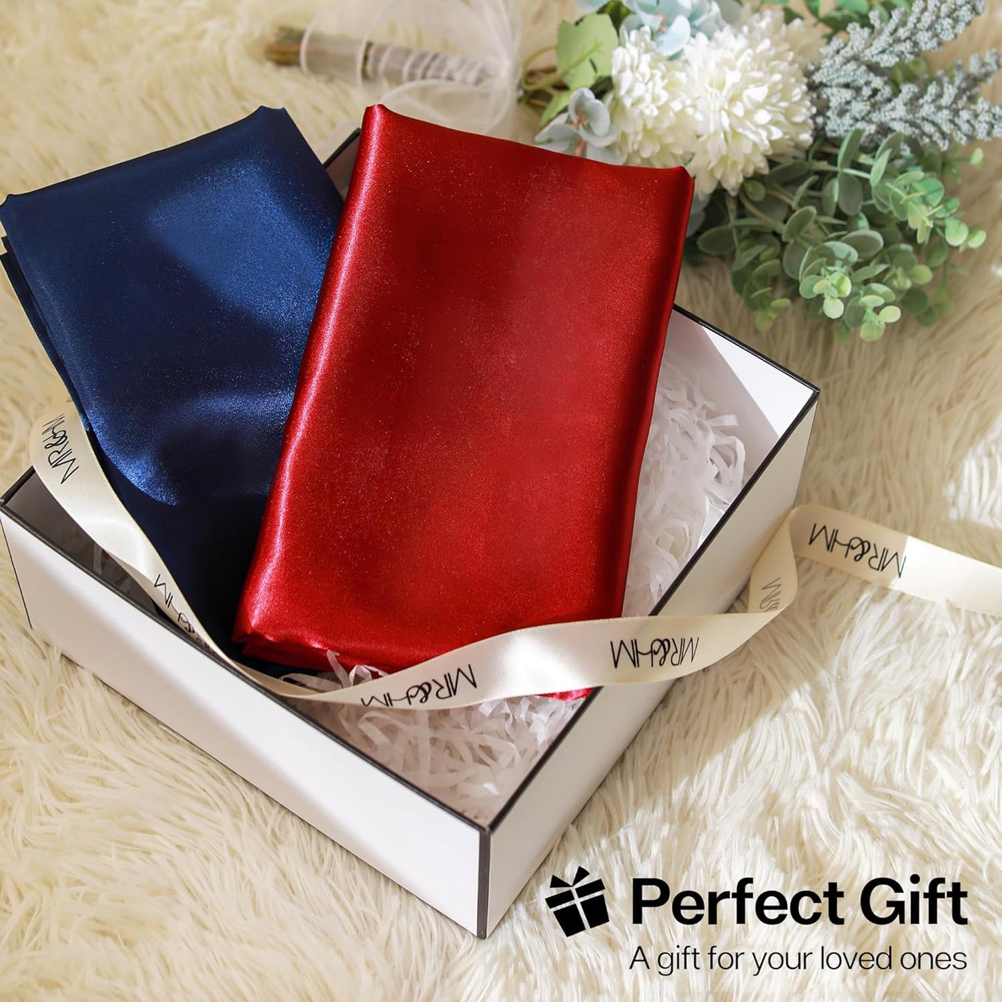 MR&HM Satin Body Pillow Cover, Soft and Breathable Body Pillow Case with Envelope Closure, Cooling and Silky Long Pillowcase for Hair and Skin,Grey (20x54, Black Striped)