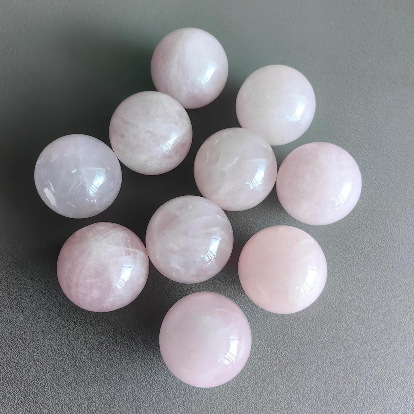 Hand Exercise Balls 30mm for Women - Set of 2 Natural Crystal Stone Spheres - Finger Joint Relief & Stress Relax, Perfect Size for Women's Hands, Rose Quartz