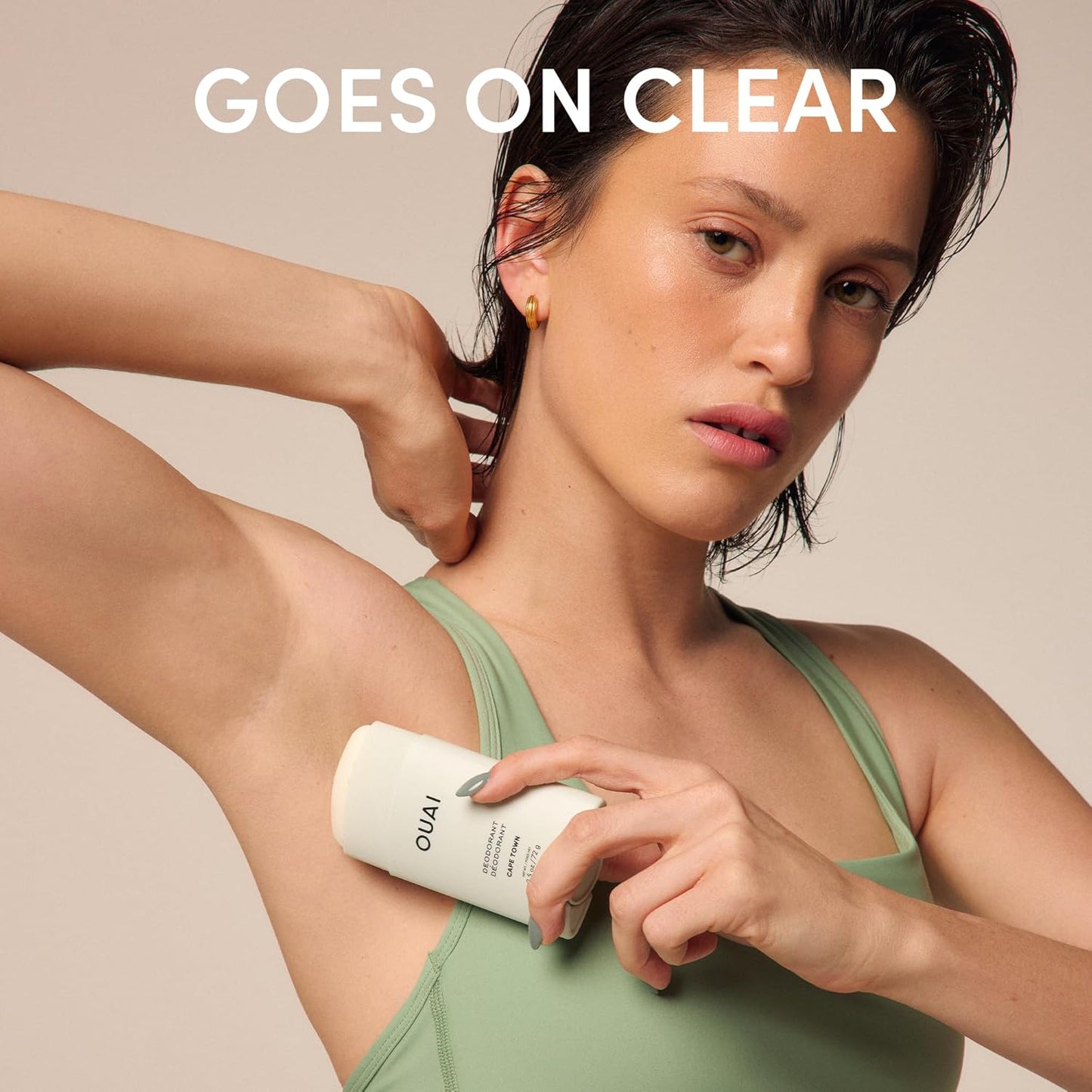 OUAI Aluminum Free Deodorant - Women's Deodorant with 24-Hour Odor Control & Invisible Application - Enriched with Notes of Wet Grass, Ginger, Basil & Green Fig - Cape Town (2.5 oz)