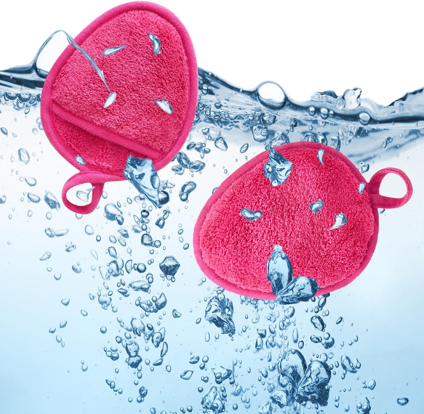 Reusable Makeup Remover Pads Soft Makeup Remover Cloths Washable Facial Makeup Cleansing Pads for Face,Lip,Eyes Pink 12PCS