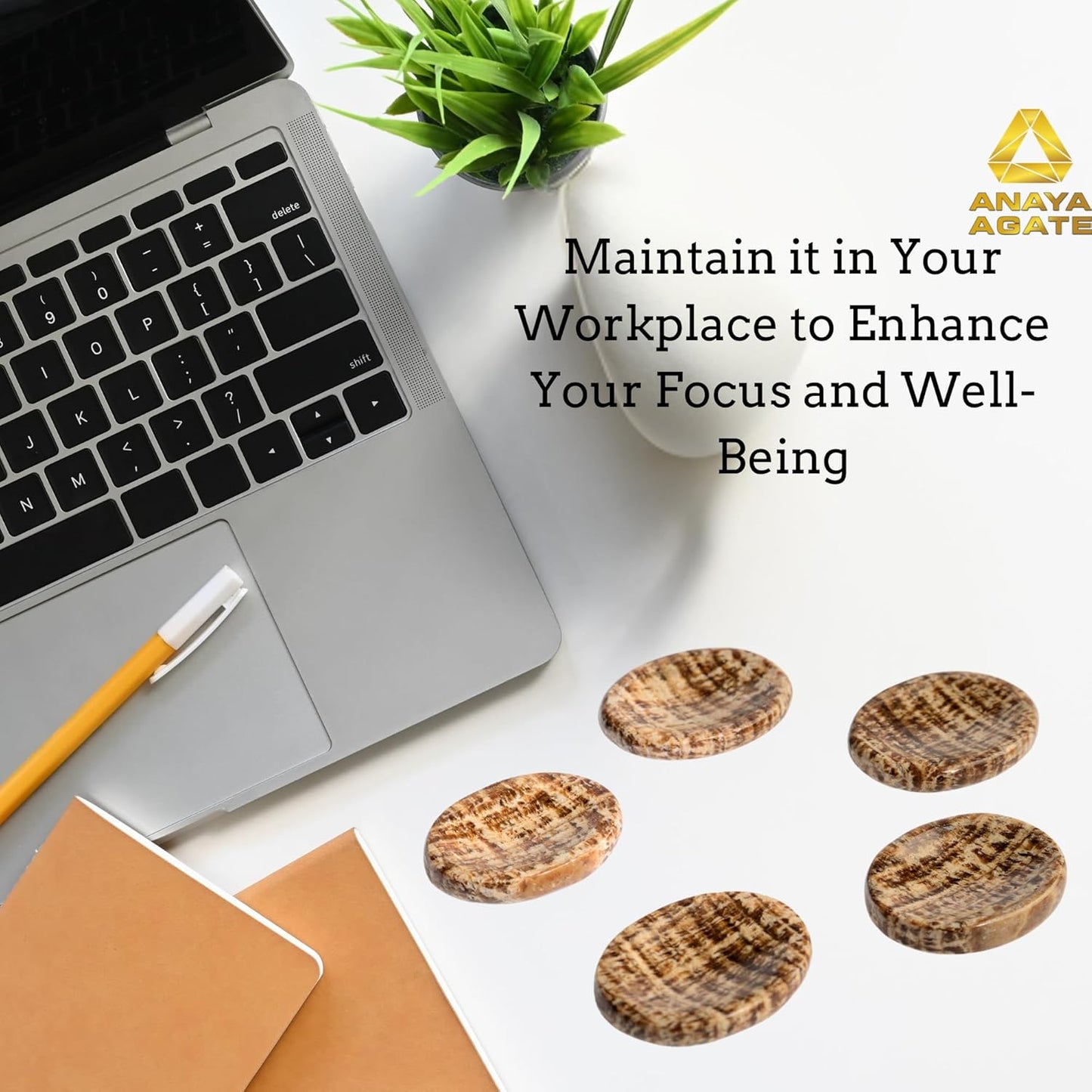 Aragonite Worry Stones – Crystal Thumb Worry Stone for Anguish, Stress – Relaxing & Soothing Balance Stones for Meditation, Relief – Healing Stones & Crystals for Men & Women