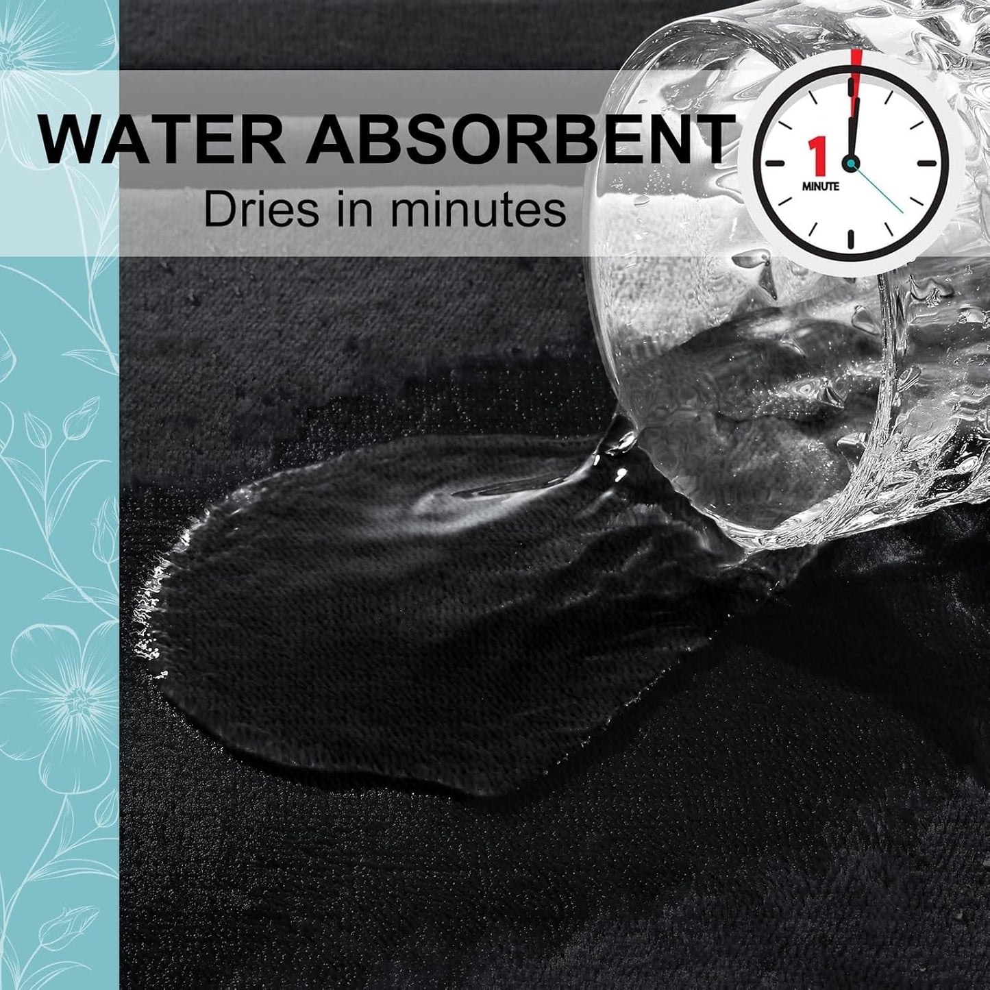 Grandaily Memory Foam Bath Mat Rug 59x34, Ultra Soft, Non-Slip and Absorbent Bathroom Rugs, Machine Wash Dry, Comfortable Bath Carpet for Bathroom Floor, Tub and Shower, Black