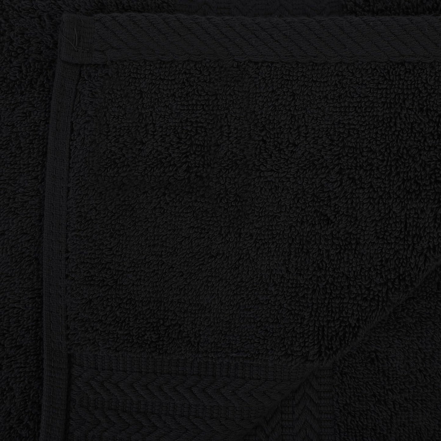 HERCULEAN Oversized Bath Sheet 35 x 75 Pack of 2 | 450 GSM Quick Dry and Highly Absorbent | 100% Cotton Terry Towels for Bathroom - Perfect for Shower - Pool and Spa - Luxury Soft Towels - Black