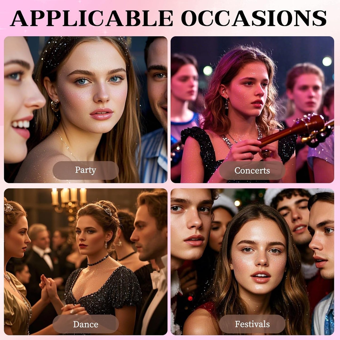 Glitter Spray for Hair and Body, Glitter Body Spray, Quick-Drying Waterproofing, Suitable for Festival Rave