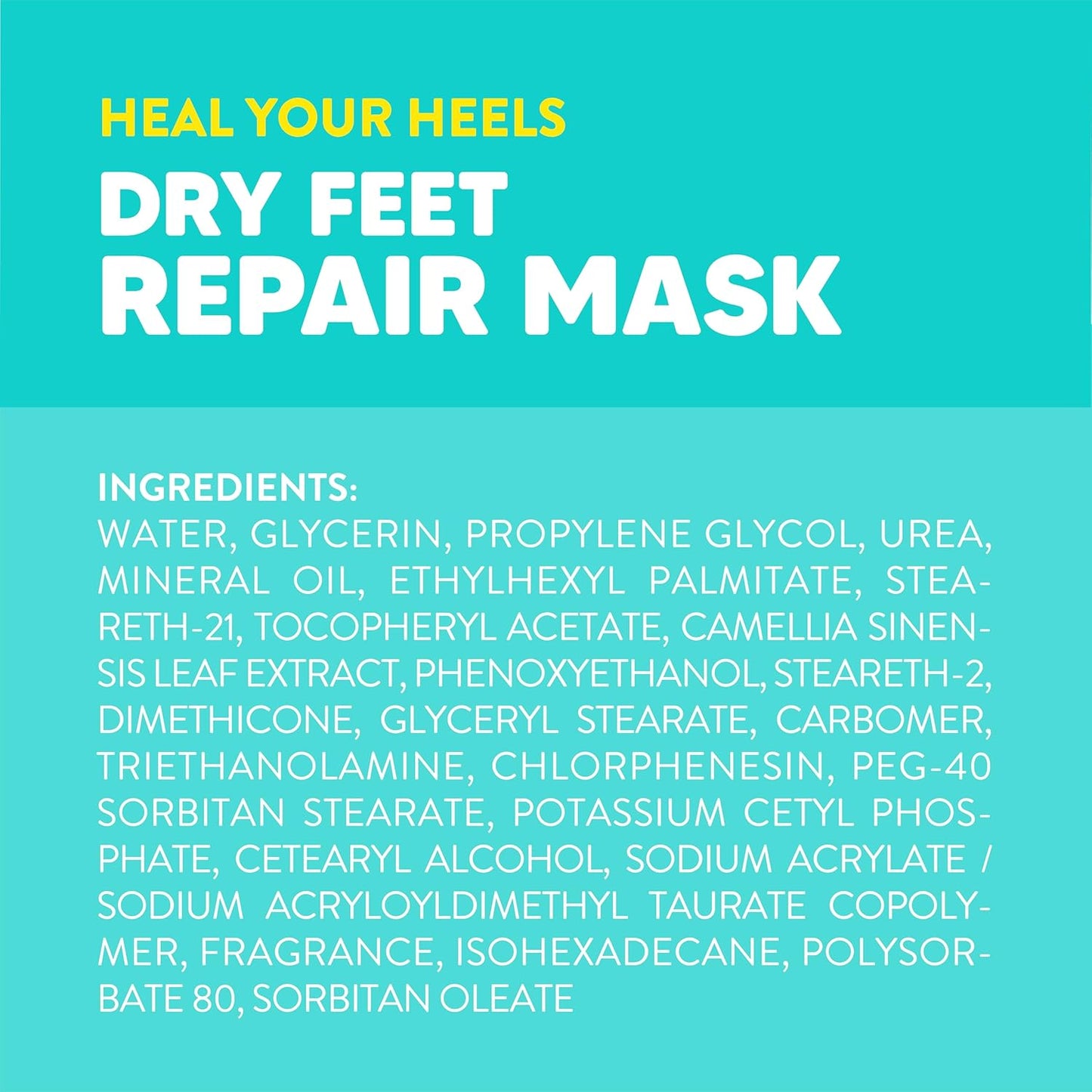 Onyx Professional Heal Your Heels Dry Feet Repair Mask, 6 Pairs - Made with Vitamin E and Green Tea, Moisturizes & Soothes Dry Rough Cracked Feet, Hydrates & Heals, One Size Fits All