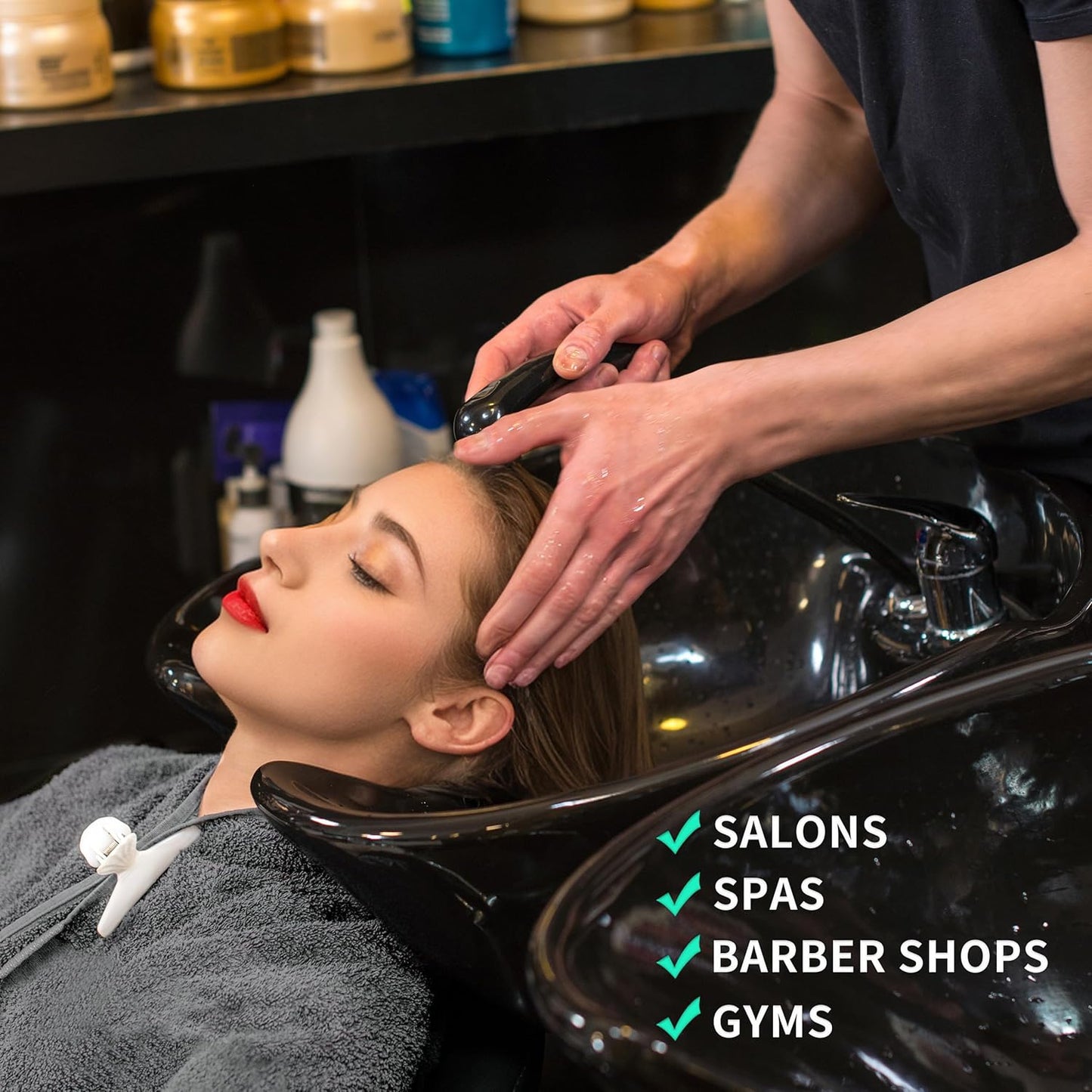 New Microfiber Hair Drying Salon Towels, Quick Dry, Lint Free, 2 Pack (Gray)