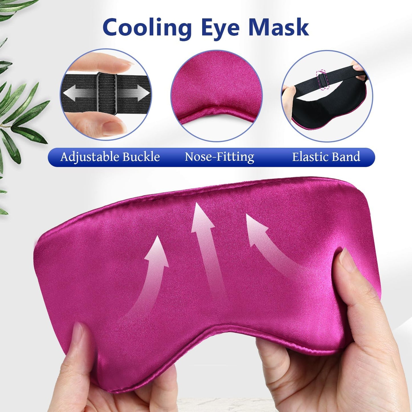 Cooling Eye Mask for Sleeping Silk Migraine Headache Relief Gel Mask Cold Compress Eye Face Ice Pack Reusable for Eyestrain Dark Circles and Puffiness Cold Therapy Gifts for Women Girls
