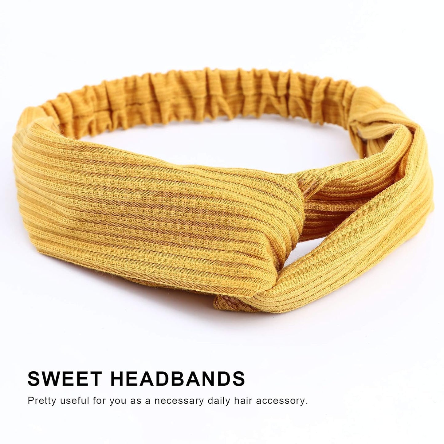 DRESHOW 10 Pack Make Up Headbands for Women Knit Vintage Cross Elastic Head Wrap Hair Accessories