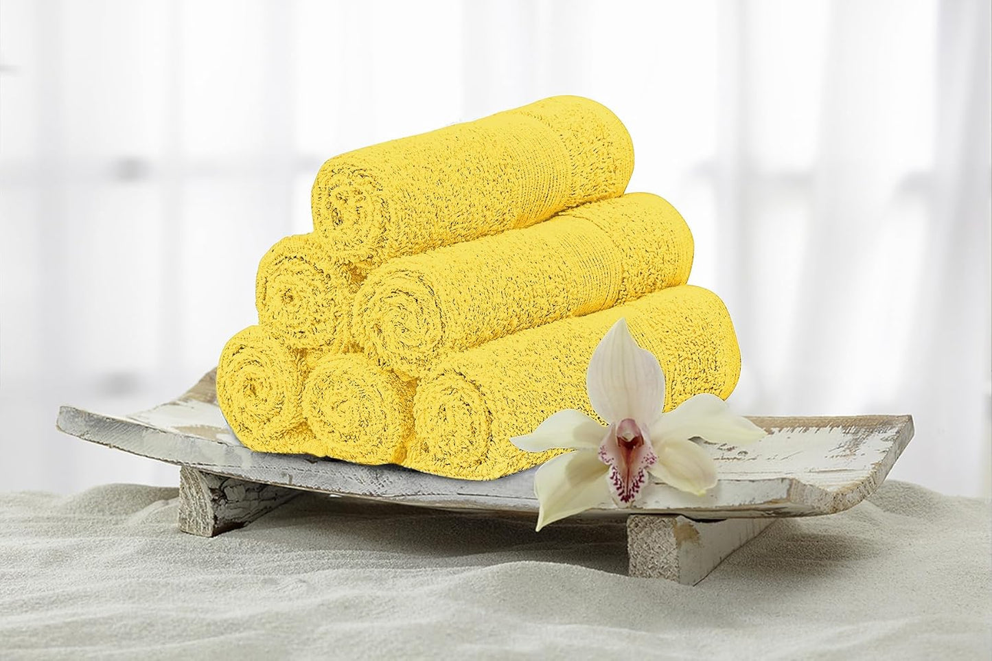 Premium Wash Cloths Pack of 12 (13" x 13") 100% Ring Spun Cotton | Luxury Washcloths | Ultra Soft Face Towels | Highly Absorbent Wash Cloths for face (Yellow)