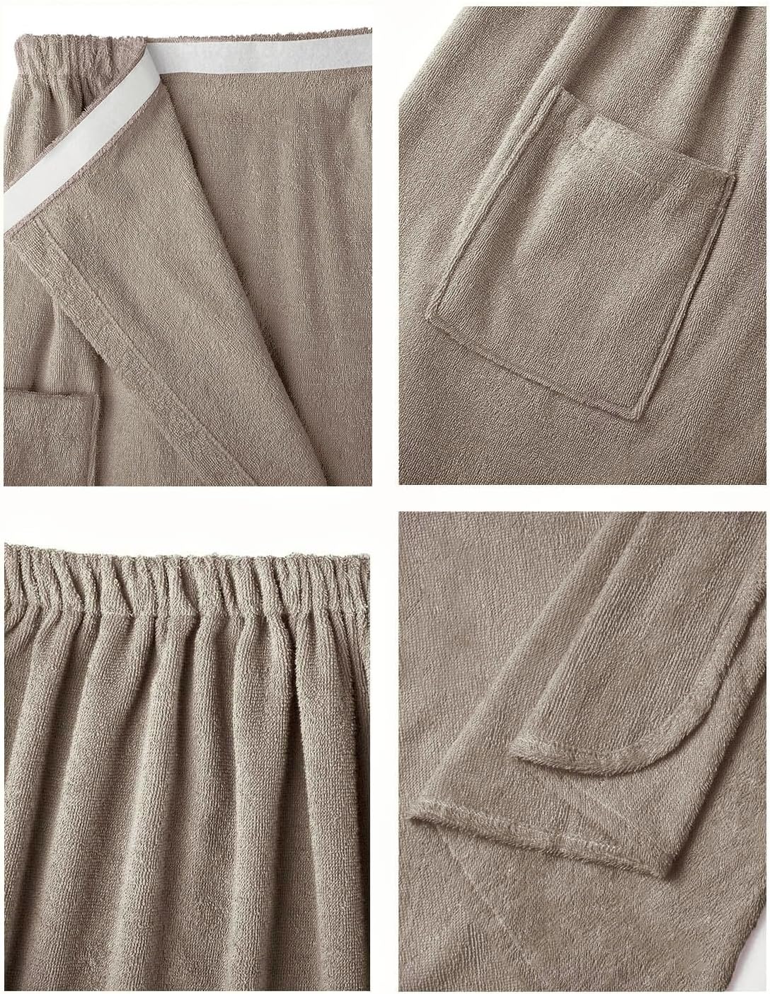 SIORO Women Bath Towel Wrap Robe, Soft Cotton Terry Spa Cloth, Plush Adjustable Closure for Shower, Travel, Pool, Gym