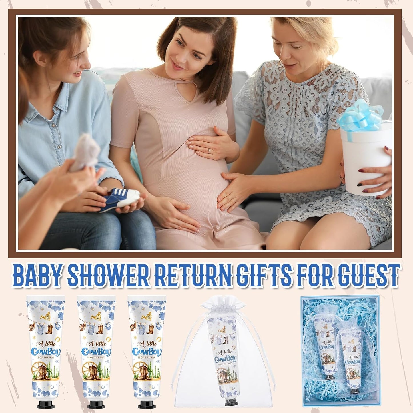 48 Sets a Little Cow Boy Is on The Way Hand Cream Gifts Bulk Baby Shower Hand Cream Travel Size Lotion Bulk Fall Thanksgiving Party Supplies Favors Birthday Wedding for Guest