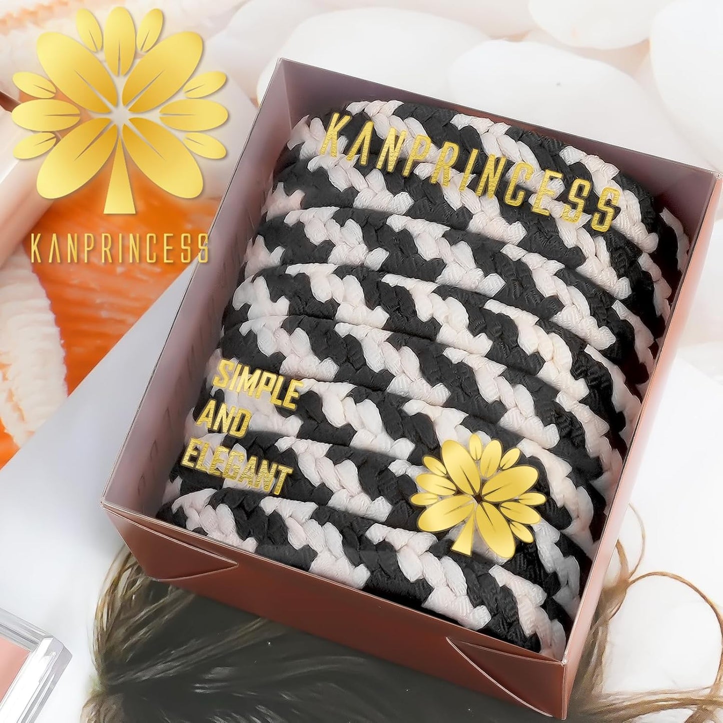 16Pcs Hair Ties For Thick Hair, Strong Stretchy Hair Bands For Women Girls, No Slip Braided Hair Ties No Damage, Ponytail Holders-Exceptionally Secure with Gentle Hold (Set 7)