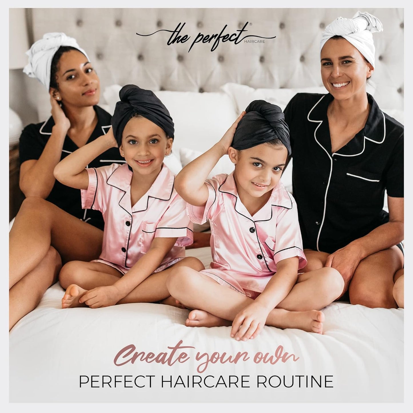 THE PERFECT HAIRCARE Microfiber Hair Large Towels Wrap for Women - Smooth as Silk - Anti-Frizz for Curly, Wavy, Straight Hair Girls - Plopping Essential - Easier to Use Than a T-Shirt - 2 Pack