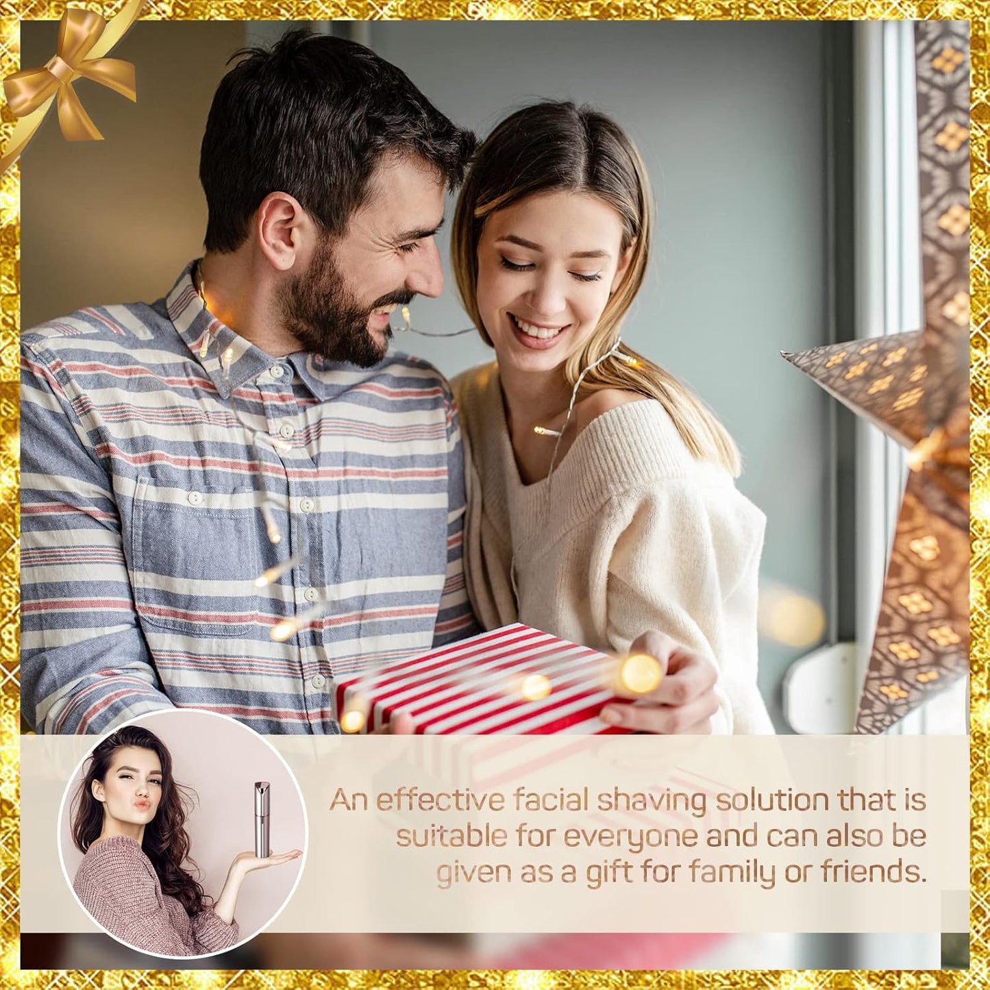 gurelax Facial Hair Remover for Women, Painless Hair Removal Device(with 2 x Replacement Heads) -Best Touch Face Shaver for Mother/Wife/Girlfriend, Electric Razors for Upper Lip, Chin