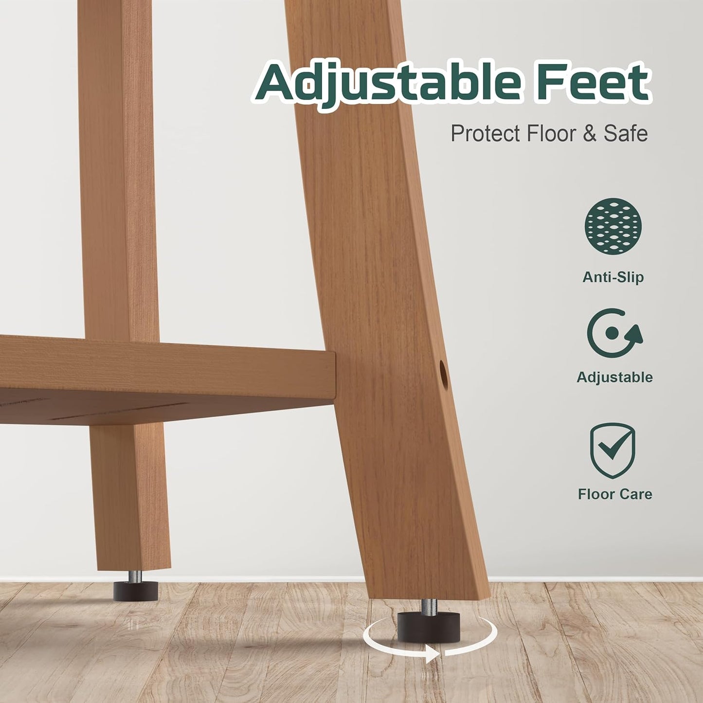 HIPS Shower Benches for Inside Shower, Waterproof Shower Stool with Storage Shelf & Adjustable Feet, SPA Bathroom Seat Chair for Shaving Legs, Indoor or Outdoor Use, Teak