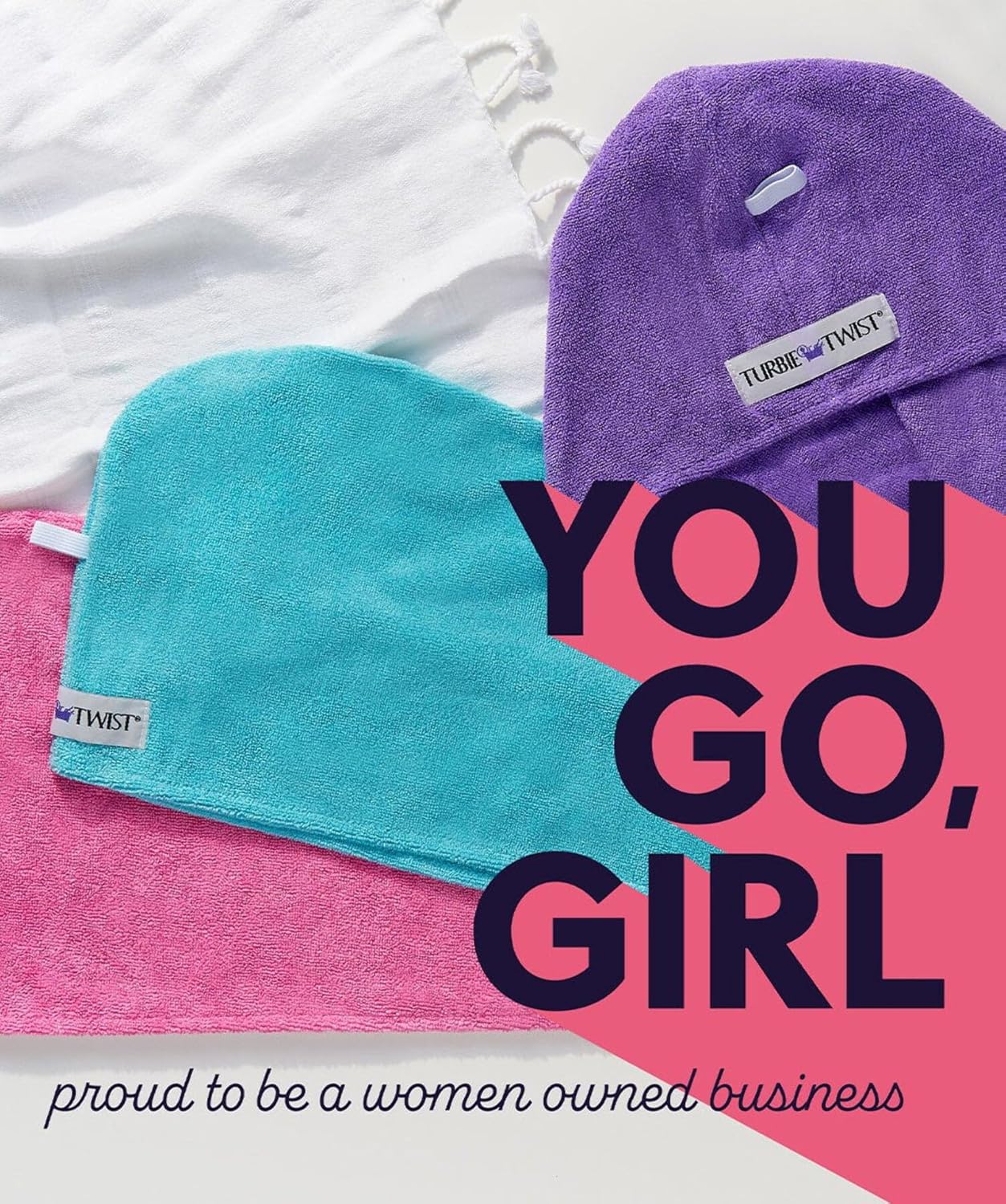 Turbie Twist 2-Pack Microfiber Hair Towel for Beauty, Travel, Gifting - Hair Wrap Turban for Straight, Wavy & Curly Hair - Premium Personal Care - Bermuda & Peach