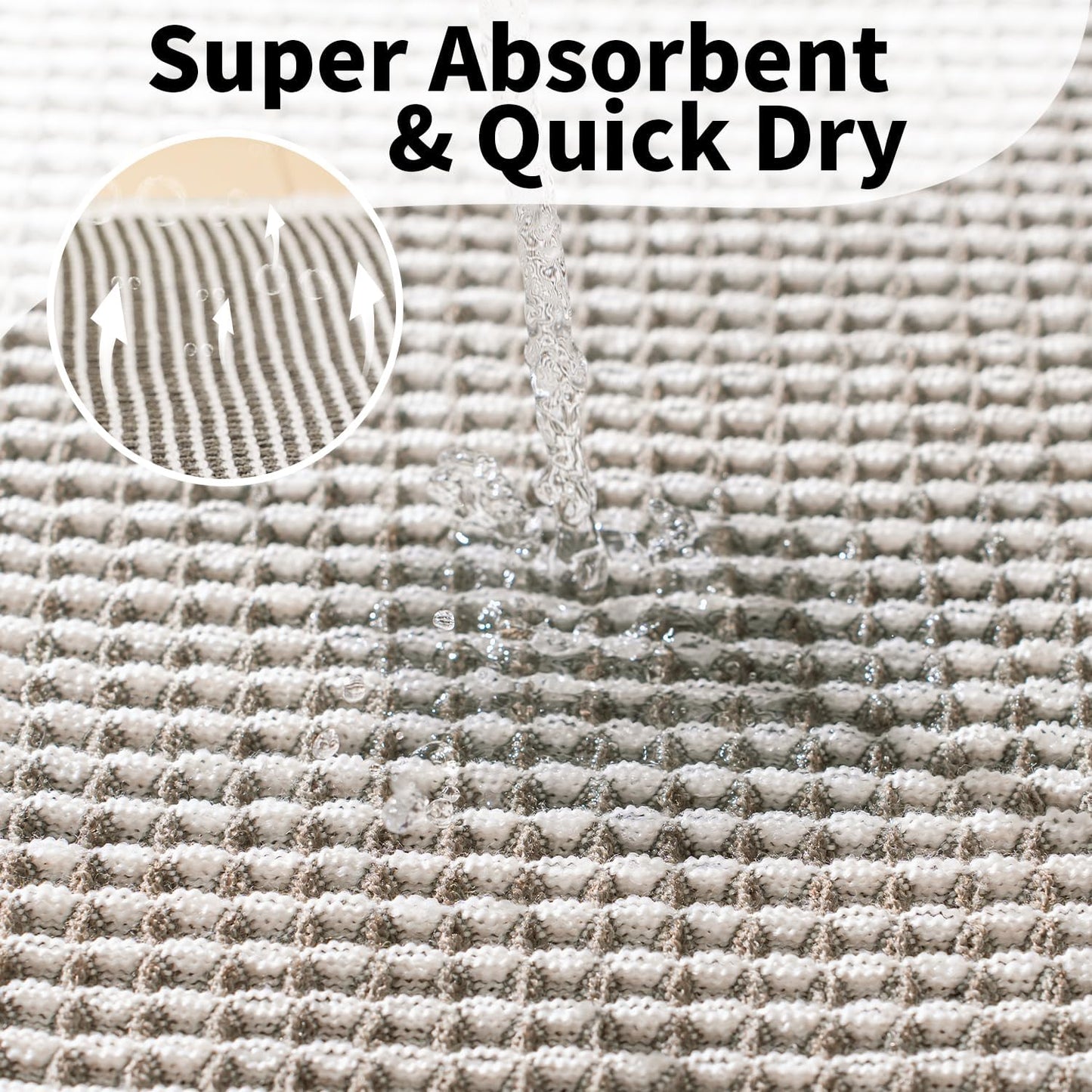 Waffle Bath Mat - Boho Bathroom Rugs Non Slip Washable, Super Absorbent & Quick Dry, Soft Bath Mat Farmhouse Bathroom Decor, 20'' x 32'', Olive Green and White