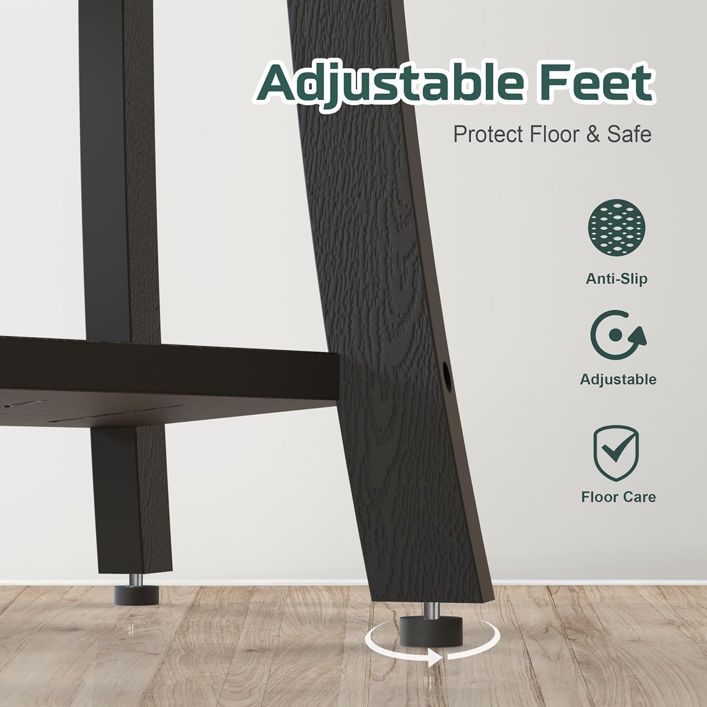 HIPS Shower Benches for Inside Shower, Waterproof Shower Stool with Storage Shelf & Adjustable Feet, SPA Bathroom Seat Chair for Shaving Legs, Indoor or Outdoor Use, Black