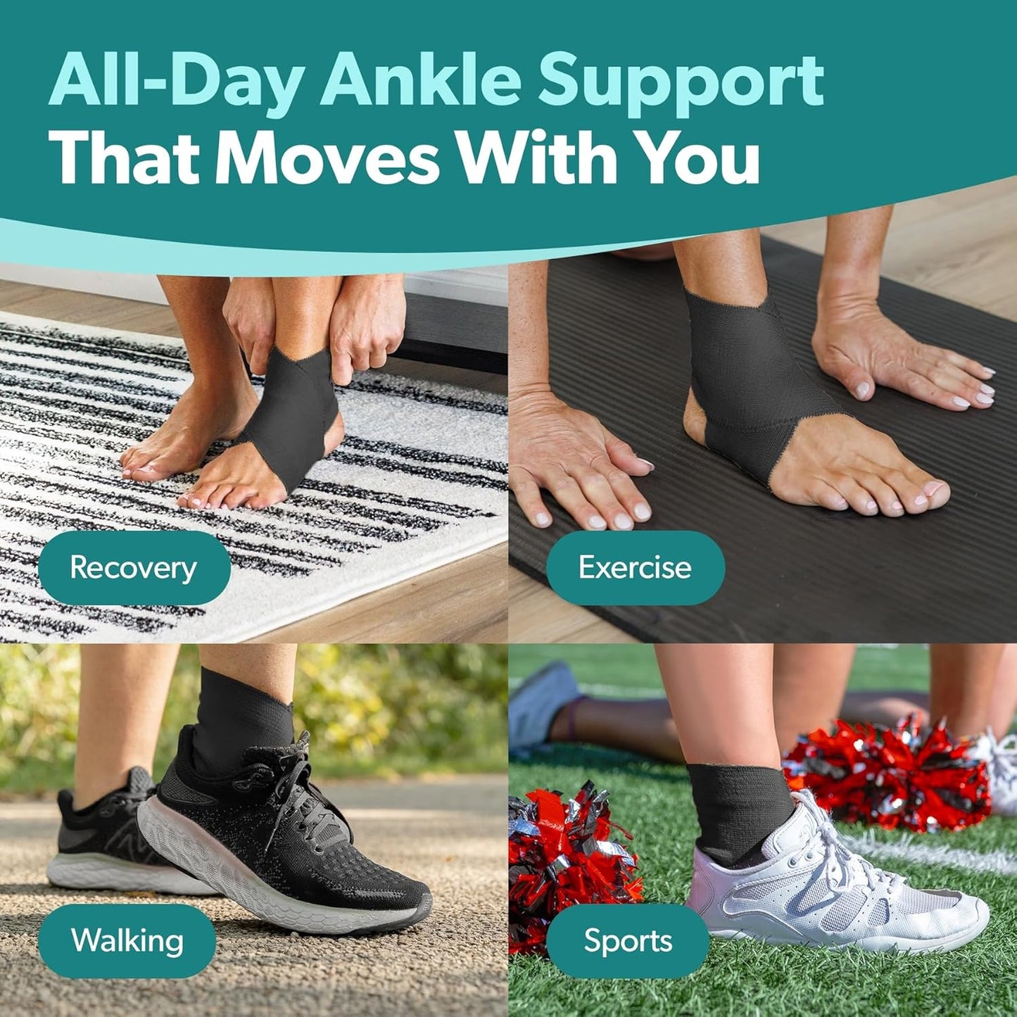 BraceAbility Elastic Ankle Support Brace - Lightweight Slip on Foot and Ankle Compression Sleeve for Gymnastics, Dance, Sports, Running, Exercise, and Sprained Ankle Swelling for Women and Men (Black, XX-Large)