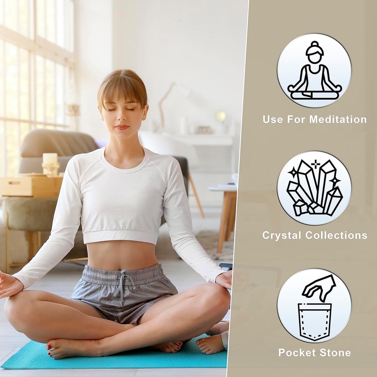 Crocon 50mm Septarian Large Palm Stone 900+ Carats Pocket Worry Stones for Natural Chakra Balancing Reiki Healing Stones and Crystal Healing Spa Energy Crystals Gifts for Women