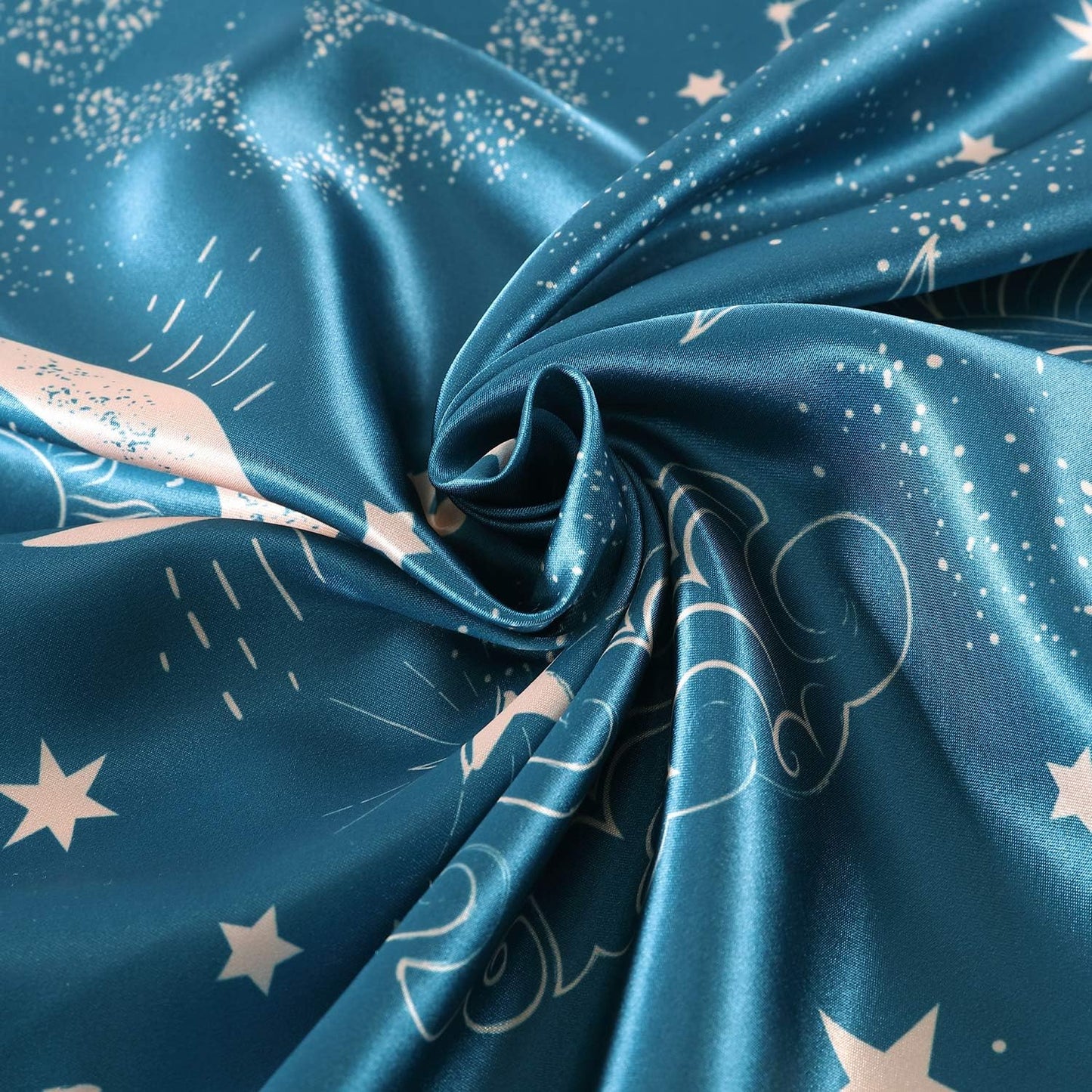 EXQ Home Satin Pillowcase for Hair and Skin, Soft Cooling Printed Pillow Cases King Size Set of 2 Satin Pillow Case with Envelope Closure(Sun,20x40 inches