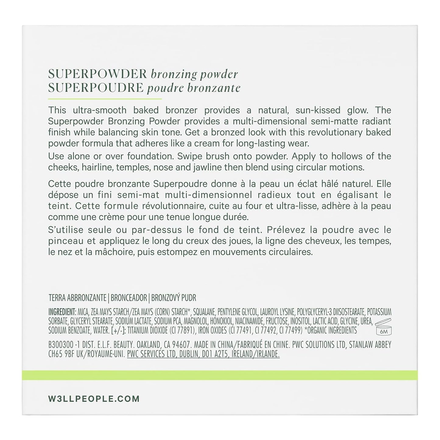 Well People Superpowder Bronzing Powder, Hydrating Baked Bronzing Powder For A Natural Glow, Semi-matte Finish, Vegan & Cruelty-free, Golden Hour