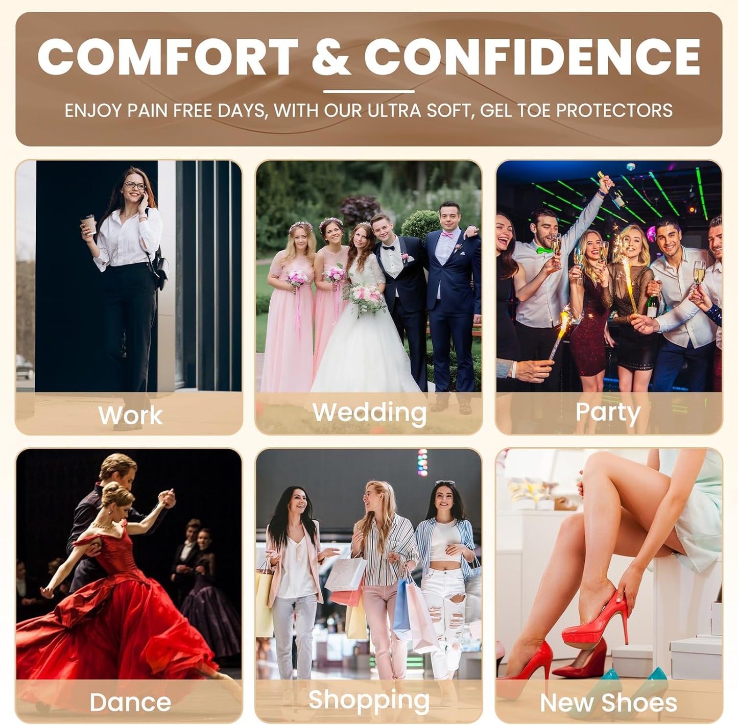 Pnrskter Silicone Toe Protectors - (12pcs for M Size) Toe Sleeve, Toe Caps for Hammer Toes, Overlapping Toes, Blisters, Calluses, Corns,Toenails Loss