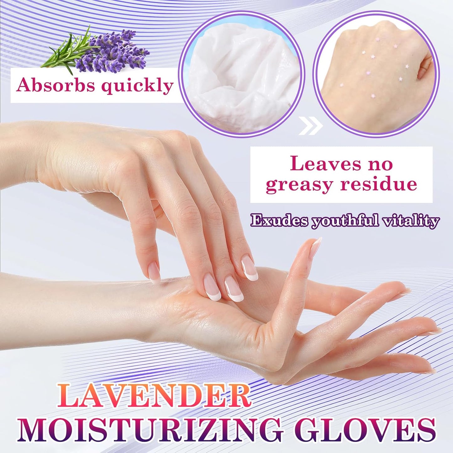 6 Pairs Hand Masks Moisturizing Gloves, Hydrating Hand Mask Moisturizer Gloves Care for Dry Cracked Hands, Smooth Long Lasting Soft Firming Hand Mask Gift Set for Men Women(A