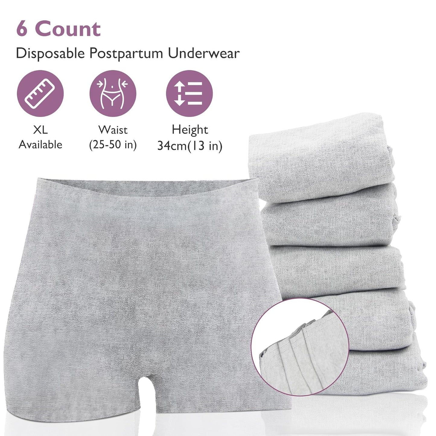 Postpartum Essentials Recovery Kit: Labor Delivery Post Partum 7 Pack Recovery Mom Care Set - Upside Down Peri Bottle | XL Disposable Underwear | Soothing Pads | Perineal Healing Foam | Canvas Bag