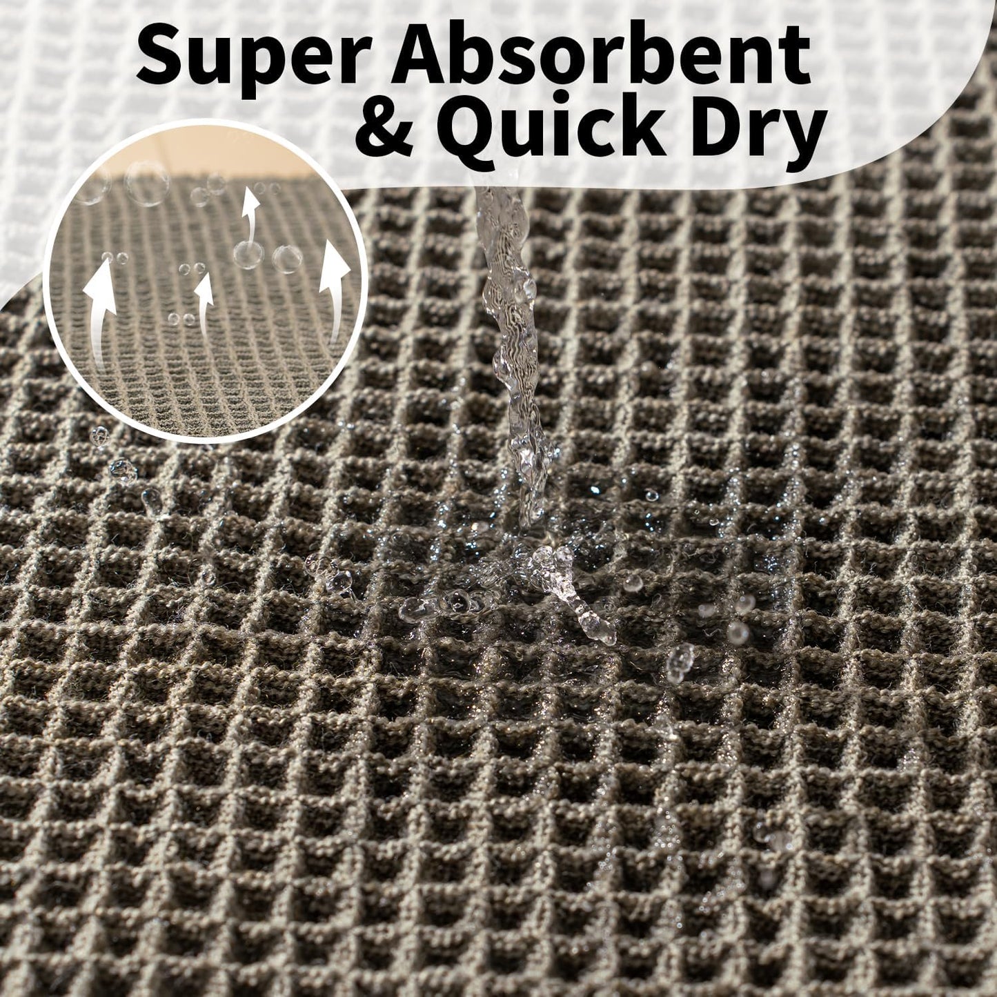 Waffle Bath Mat - Boho Bathroom Rugs Non Slip Washable, Super Absorbent & Quick Dry, Soft Bath Mat Farmhouse Bathroom Decor, 24'' x 48'', Olive Green