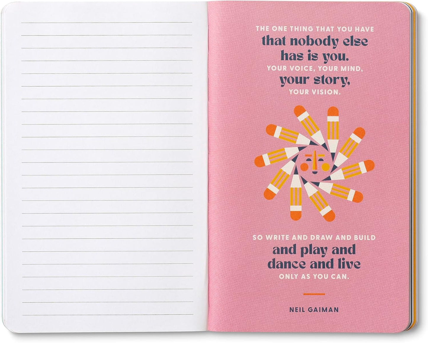 Compendium Softcover Journal – Remember, Ideas Become Things. – A Write Now Journal with 128 Lined Pages, 5″W x 8″H