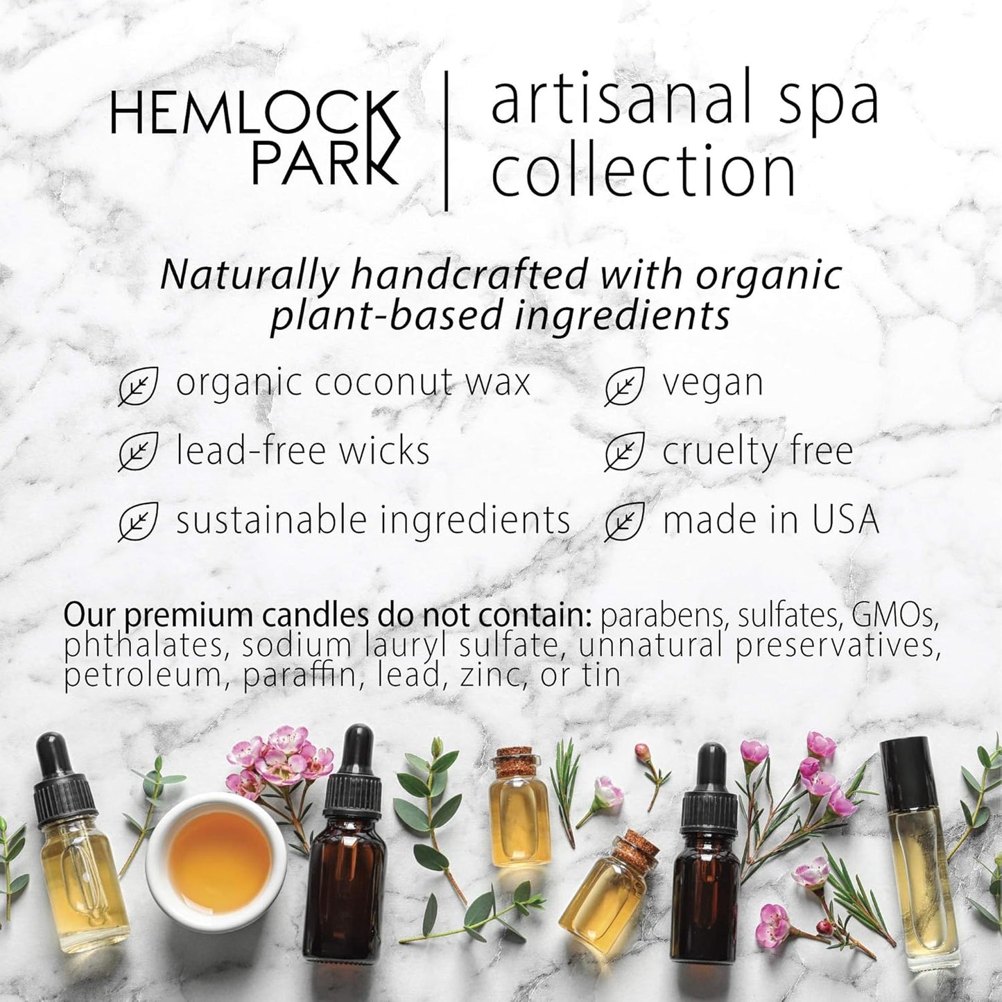 Hemlock Park Blood Orange Sage Artisanal Spa Gift Box | Apothecary Candle, Shea Butter Soap, Bath Bomb, Mineral Salt Bath Soak | Handcrafted with Plant Based Ingredients