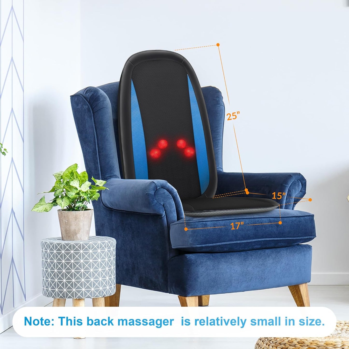 COMFIER Shiatsu Back Massager with Heat,Deep Tissue Kneading Massage Seat Cushion,Massage Chair Pad for Full Back,Body Massager for Home or Office Chair use, Gift