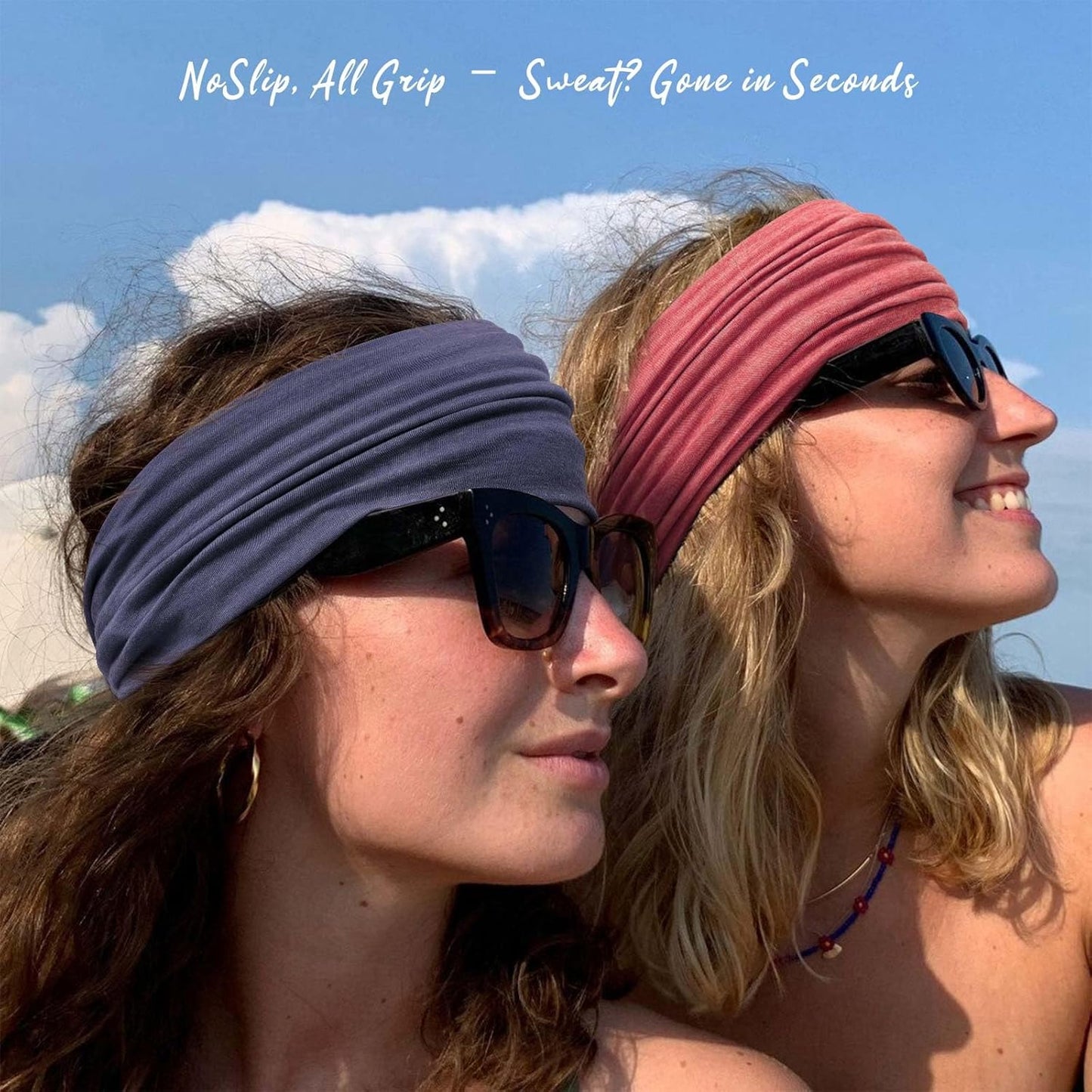 Wide Headbands for Women Knotted No Slip Head Bands Soft Turban Headband Hair Accessories Boho African Solid Color Head Wraps for Women Yoga Workout Pack of 6