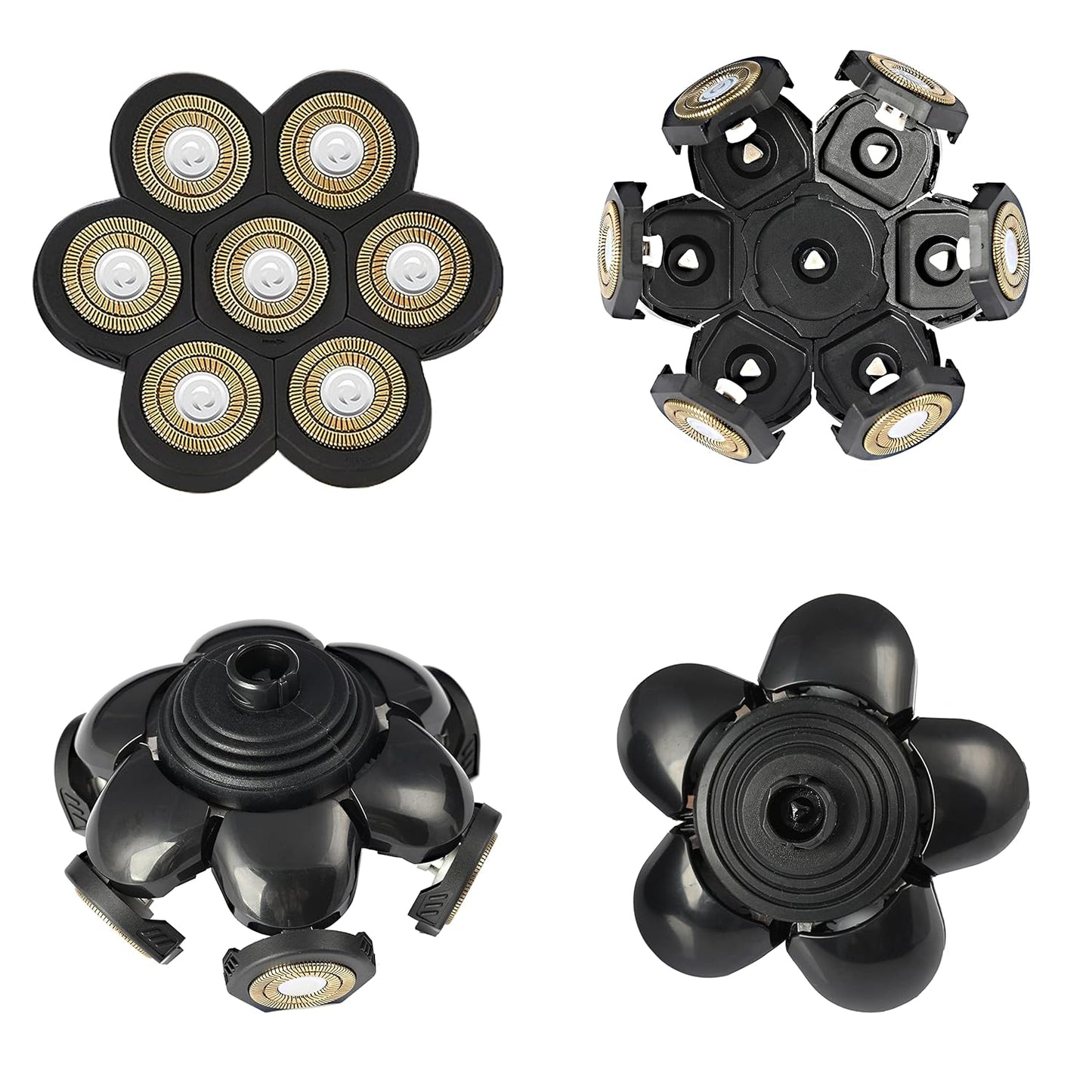 7 Blades 7D Electric Shaver Replacement Head Blades,Upgrade Version Waterproof Razor Blade Easy Install Electric Razor Shaver Head for Bald and Face Shave