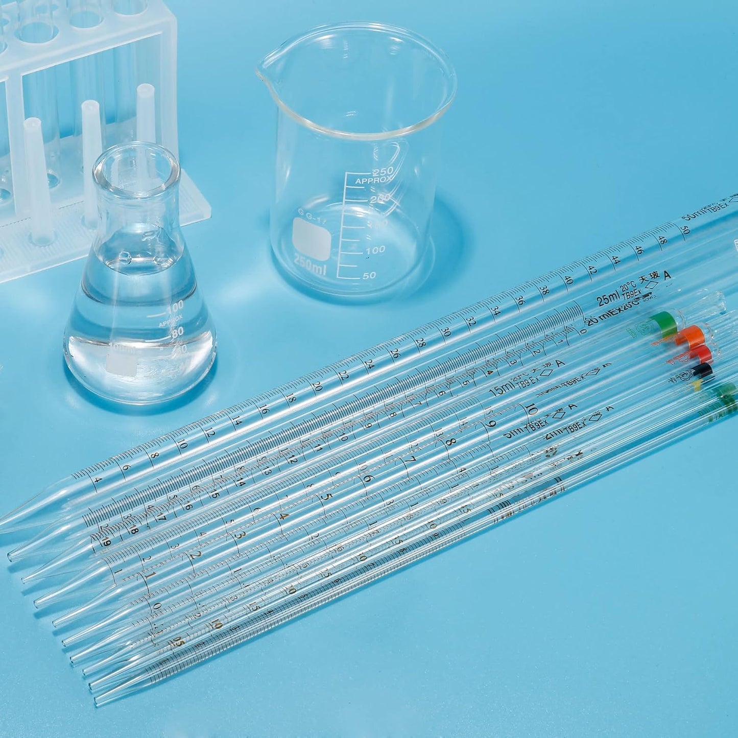 PATIKIL Graduated Dropper Pipettes, 1 Pcs 5ml Reusable Borosilicate Glass Pipette for Transfer Liquid for Laboratory, Chemistry, Clear