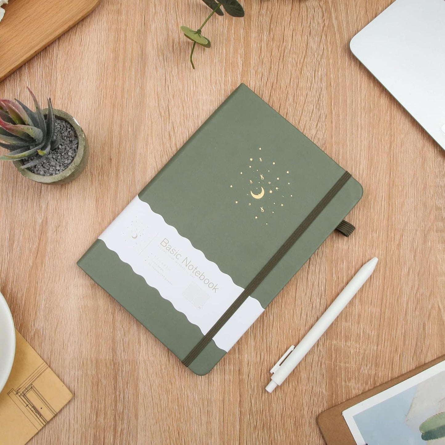 CAGIE Lined Journal Notebook for Work, 196 Pages, Medium 5.7" x 8.3", Hardcover Notebook Journal with Pen Loop, (Turquoise Ruled), Gifts