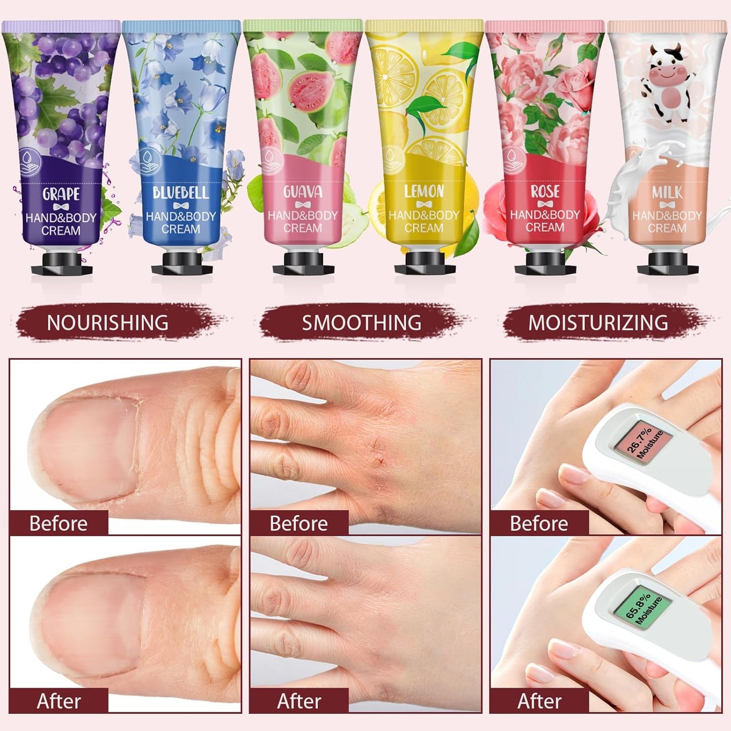 56 Pack Hand Cream Gifts Set, Stocking Stuffers for Women, Bulk Hand Lotion Travel Size for Dry Cracked Hands, Mini Hand Lotion for Christmas Gifts, Bridal Shower Favors and Small Gifts for Women