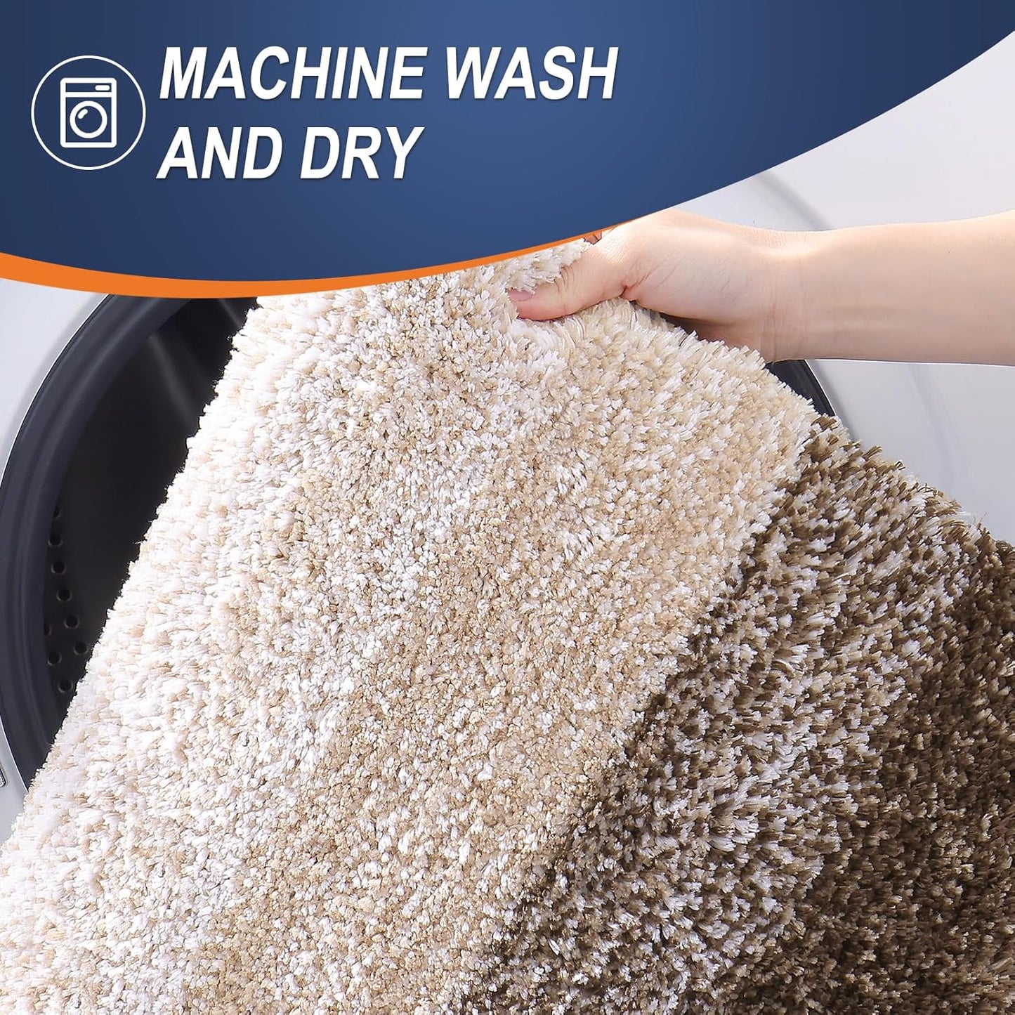 OLANLY Bathroom Rugs Mat 24x16, Extra Soft Absorbent Microfiber Bath Rugs, Rubber Backing, Quick Dry, Machine Washable Bath Mats for Bathroom Floor, Tub and Shower, Home Decor Accessories, Light Brown