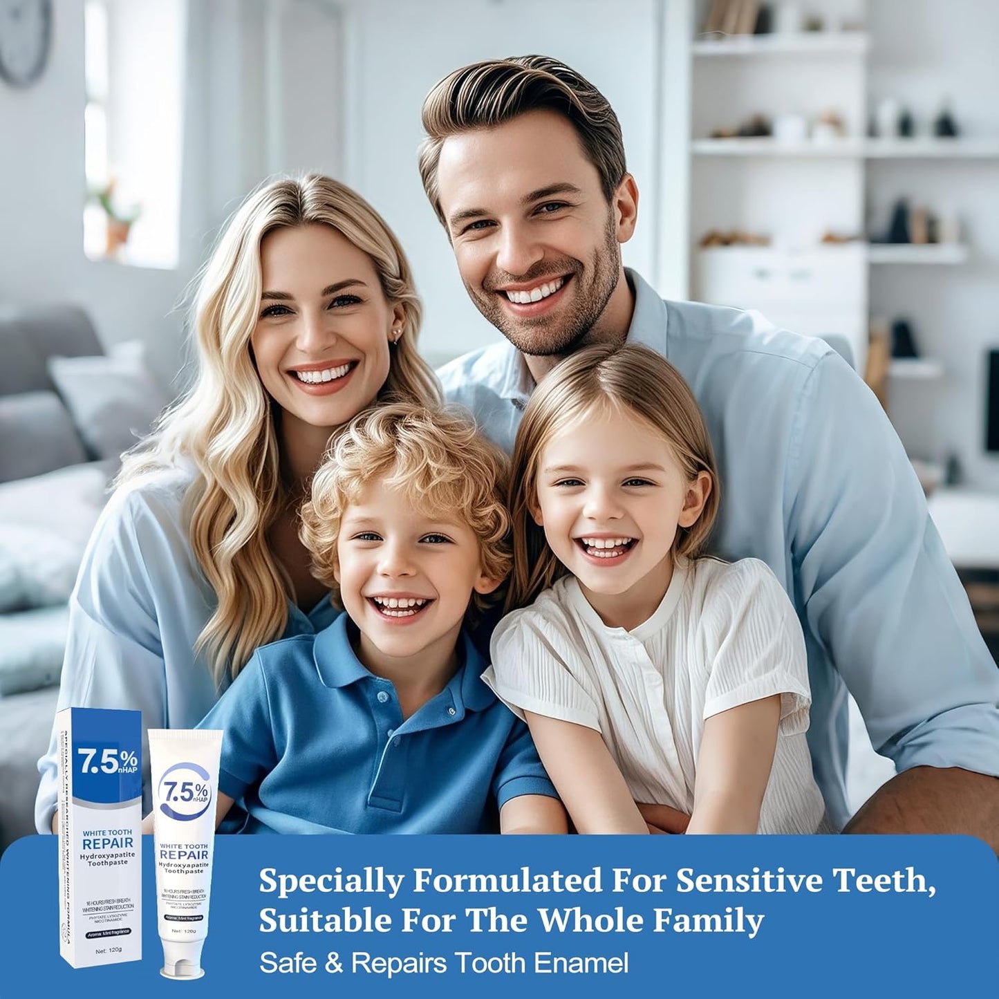 Hydroxyapatite Toothpaste, Nano Hydroxyapatite Toothpaste for Enamel Protection and Tooth Strengthening, Fresh Mint Flavor, Promotes Fresh Breath, Daily Use for Oral Health 2 Pack